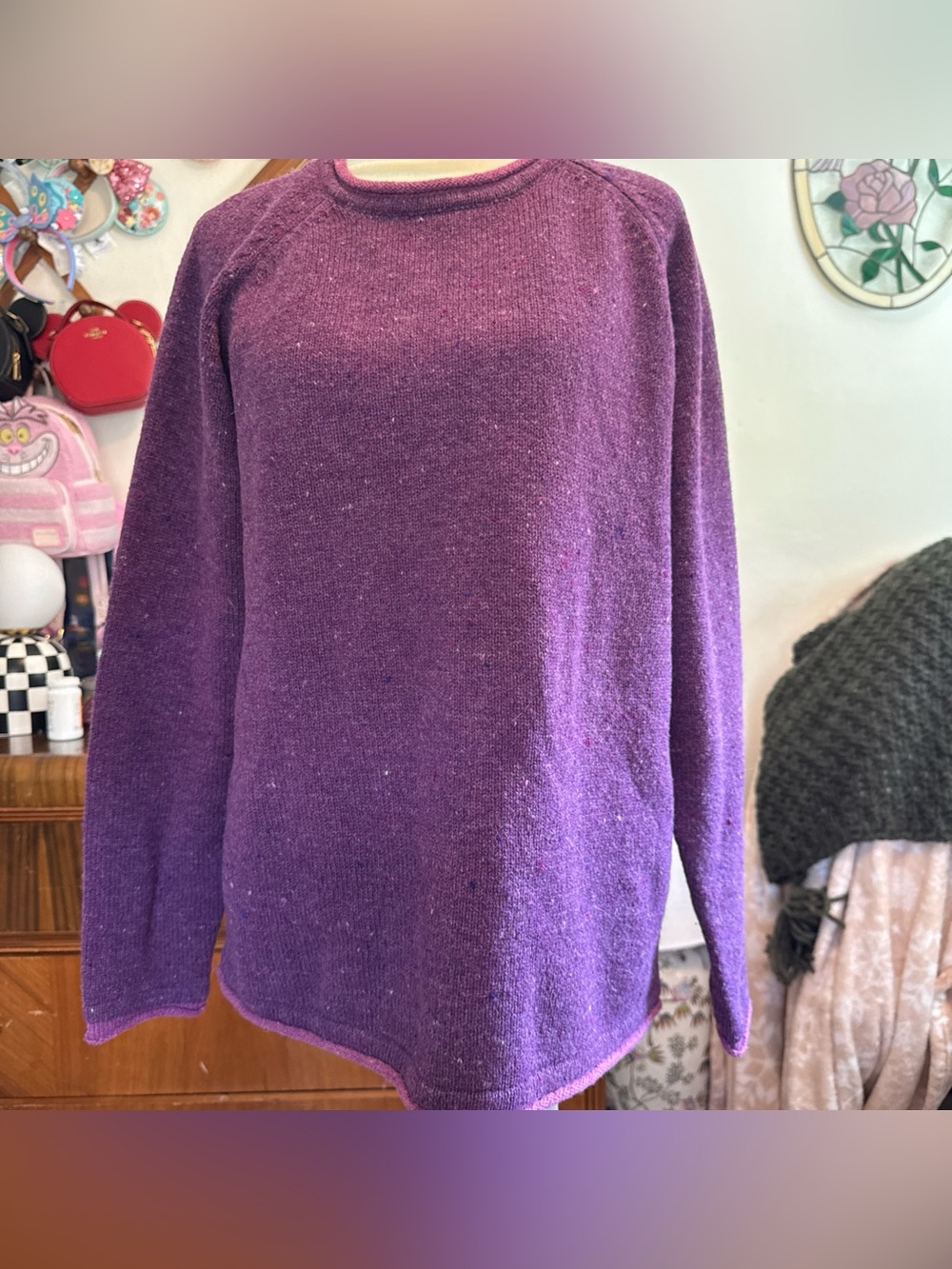 Women's Purple cashmere Irelandseye vintage sweater large